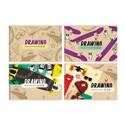 Альбом для рисования 24л., А4, на гребне BG "Drawing"