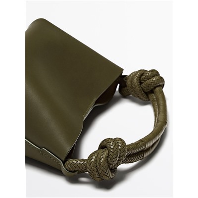 Mini bolso bandolera napa detalle nudos