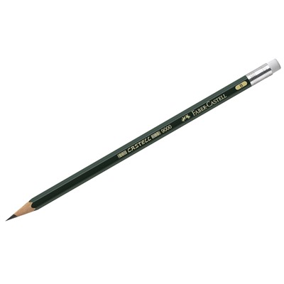 Карандаш ч/г Faber-Castell "Castell 9000" B, с ластиком, заточен.
