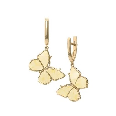 Серебряные серьги с янтарём E9154-1ZM