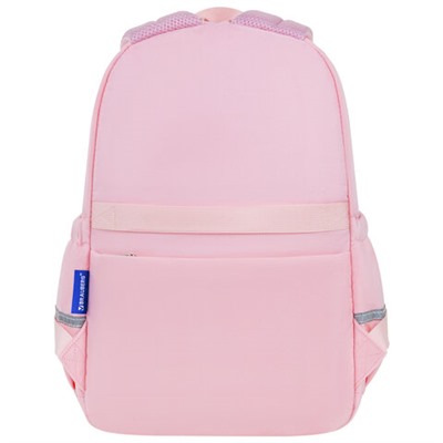 Рюкзак BRAUBERG PASTEL с термонашивками в комплекте, "Anime kitten", персиковый, 40х29х14 см, 272065