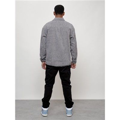 Ветровка рубашка мужская букле серого цвета 58375Sr