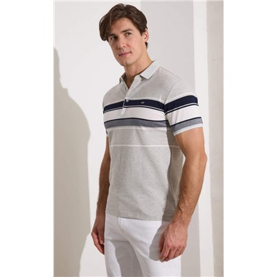 Футболка-поло F411-07-5174 grey melange