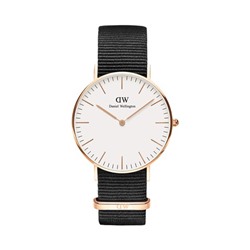 Reloj de cuarzo de acero inoxidable chapado en oro rosa Classic Cornwall