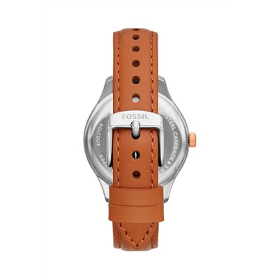 Reloj de cuarzo de piel - Marrón y plateado