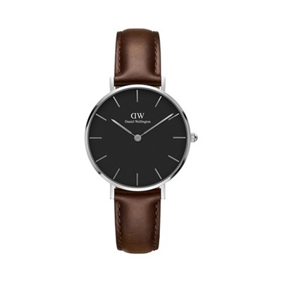 Reloj de piel Bristol - 32 mm - Marrón y plateado