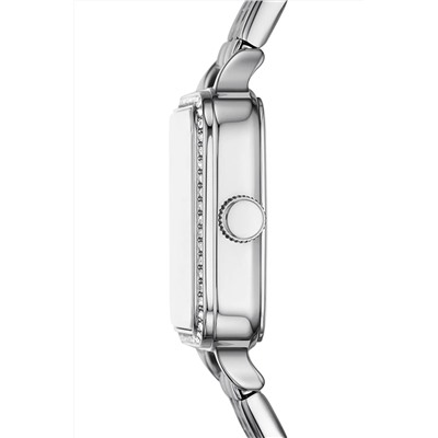 Reloj de cuarzo de acero - Plateado y blanco