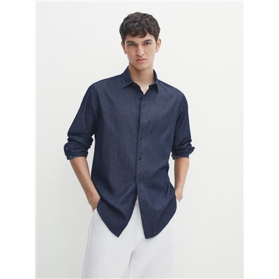 Camisa denim 100% algodón slim fit