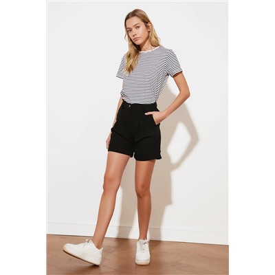 Black Trotter Curling Plaving Shorts Twoss21sr0146