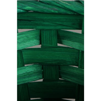 Корзина плетёная, 13×13×9.5 см, ручка h=21 см, бамбук, зелёная