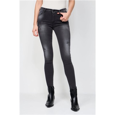 Pantalón skinny fit de tiro alto Stella - Gris oscuro