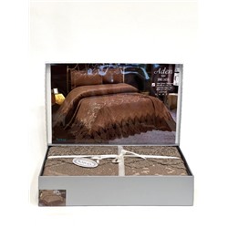 Покрывало ADEN евро 3 пр (260*260 / 60*80) Y 859 kahve/кофейный (Акция)
