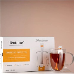 Чай TEATONE черный с ароматом тропических фруктов, 100 стиков по 1,8 г, 1247