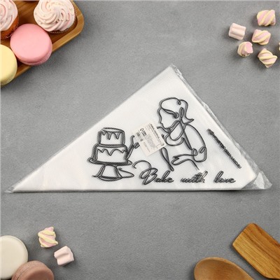 Кондитерские мешки Bake with love, (L) 38×24 см, 50 шт., KONFINETTA