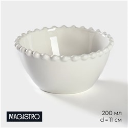 Миска Magistro «Лакомка», 200 мл, d=11 см, фарфор, белая