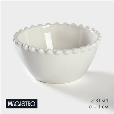 Миска Magistro «Лакомка», 200 мл, d=11 см, фарфор, белая