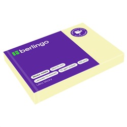 Самоклеящийся блок Berlingo "Ultra Sticky", 100*75мм, 100л., пастель, желтый