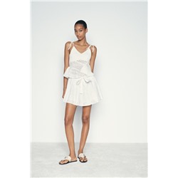 CONTRAST KNIT TOP WITH CUTWORK