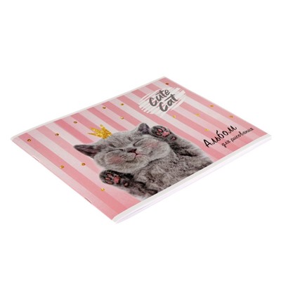 Альбом для рисования, Calligrata, Cat lady, А4, 40 листов, на скрепке, обложка мелованный картон, блок 100 г/м2