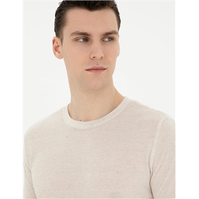 Бежевый Slim Fit Basic T -For