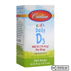 Carlson Kid's Daily D3 400 МЕ в каплях Витамин D3 в каплях 10,3 мл