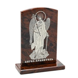 Икона из обсидиана арка "Ангел хранитель" 75*35*105мм