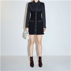 Vestido - algodón - negro denim