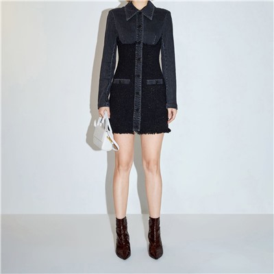Vestido - algodón - negro denim