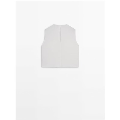 Top fluido algodón bolsillos