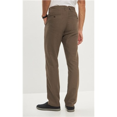 Брюки лен F211-0854 l.brown