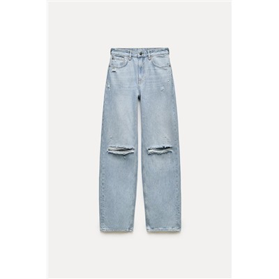 JEANS ZW COLLECTION WIDE LEG TIRO ALTO ROTOS