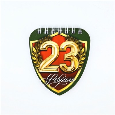 Подарочный набор, блокнот 32 листа и фигурная ручка «23 февраля, защитнику отечества»