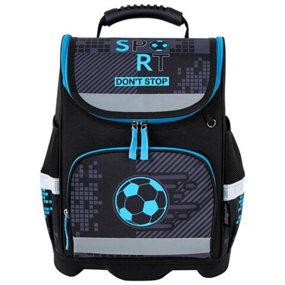 Ранец ЮНЛАНДИЯ WISE, 1 отделение, 3 кармана, устойчивое дно, "Sport game", 37x29х15 см, 272072