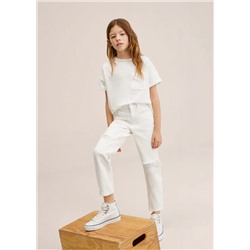 Jeans mom fit rotos decorativos -  Niña | MANGO OUTLET España
