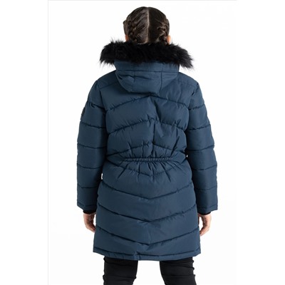 Dare 2b Girls Blue Striking III Hooded Long Line Jacket