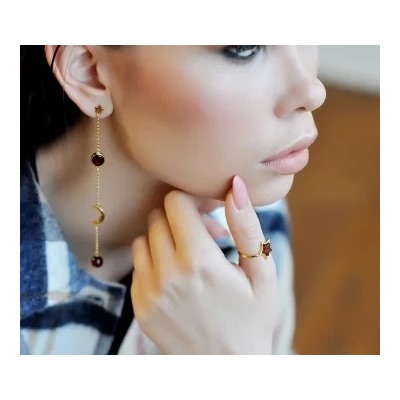 Серебряные серьги с янтарём E10011ZK