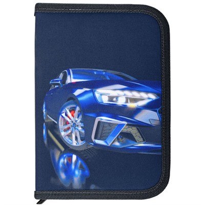 Пенал BRAUBERG, 1 отделение, 1 откидная планка, полиэстер, 21х14 см, "Super car", 272325