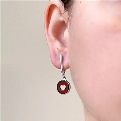 Серебряные серьги с янтарём E9229RV
