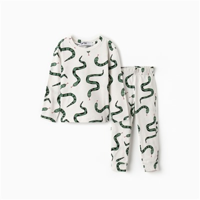 Пижама детская (лонгслив и брюки) KAFTAN "Змеи" размер 32 (110-116 см)