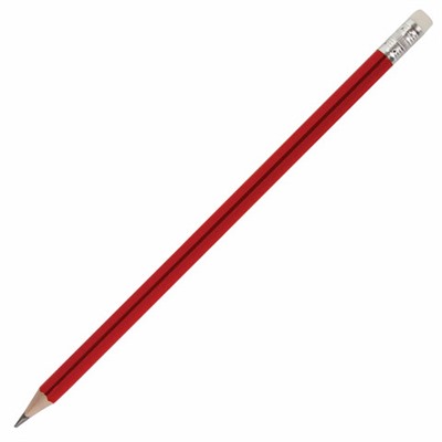 Карандаш чернографитный STAFF "Basic" BLP-744, 1 шт., НВ, с ластиком, пластик, корпус ассорти, 181744
