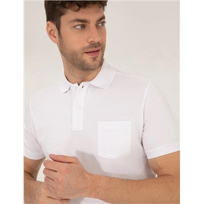 Белый обычный посадка Polo Yaka Basic t -For