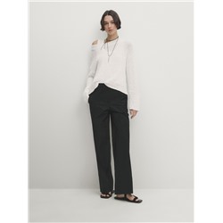 Pantalón tiro bajo recto wide leg