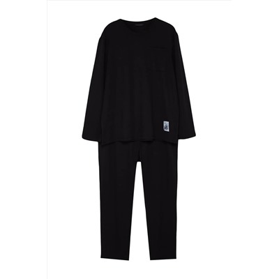 Black Future Fit Label подробный набор Pajama большого размера TMNAW24AI00003