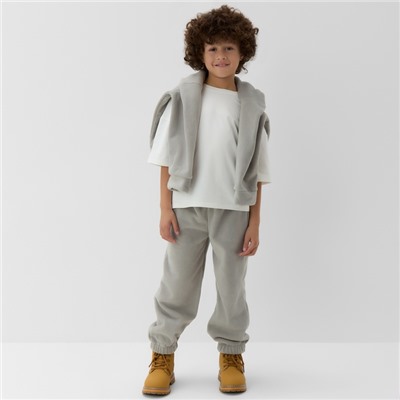 Костюм флисовый (худи и брюки) детский MINAKU: Fleece Soft, цвет графит, рост 116 см