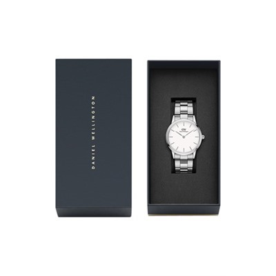 Reloj de cuarzo de acero Iconic Link - 32 mm - Plateado y blanco
