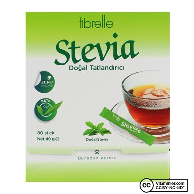 Fibrelle Ultra Sweetener со стевией 80 пакетиков x 0,5 гр