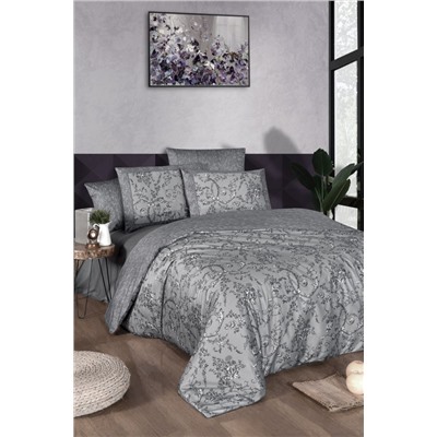 Постельное белье Karven (300 tc) премиум сатин евро N359 DEMA Grey