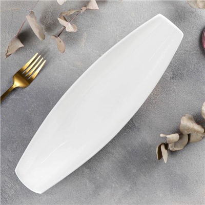 Блюдо Wilmax, 33×10 см, фарфор, цвет белый