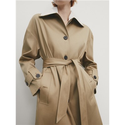 Chaqueta trench cinturón