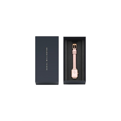 Reloj de cuarzo de piel, nácar y acero chapado en oro rosa